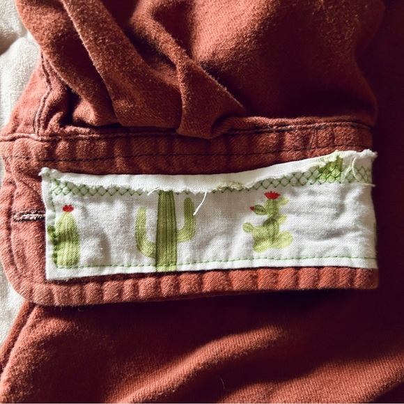 Faded Glory Dip Dye Button Down Shirt w/ Western Cowgirl & Cactus Patches - Picture 3 of 9